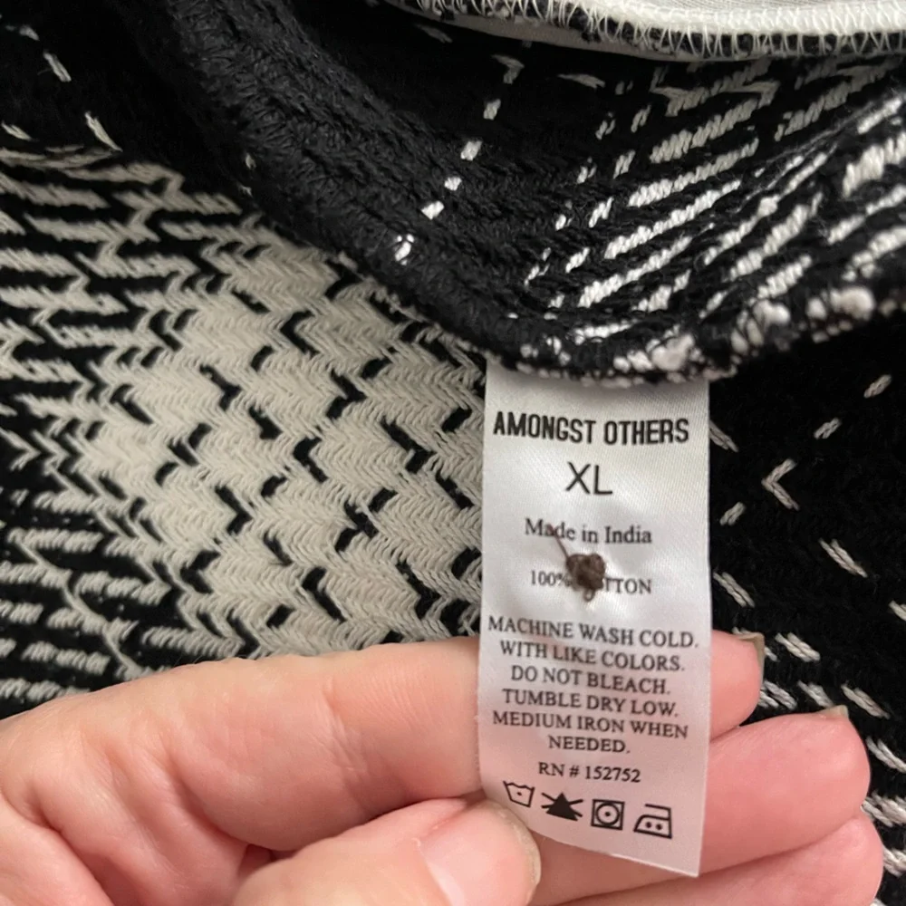 Amongst Others Oversized Plaid Shacket Black White Checked Jacket Size XL